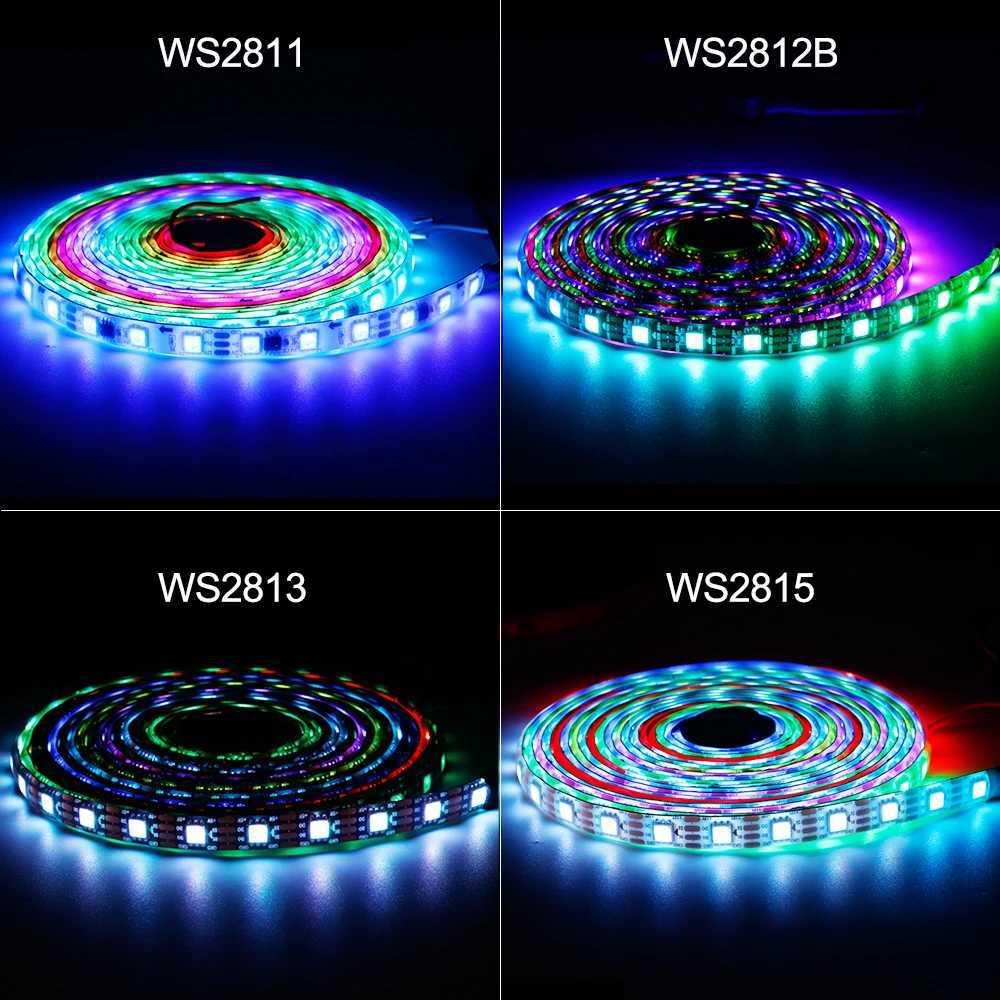 WS2811 WS2812B WS2813 WS2815 5050RGBIC Smart LED Strip Lights Individually Addressable IC 30/60/144Pixels/Leds/m Light DC5V/12V W251112