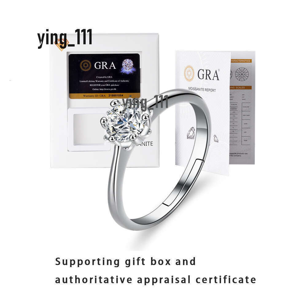 Ct D Color Moissanite Diamond Rings Wedding Band For Women Sterling Sier Plated White Gold Promise Ring Certified