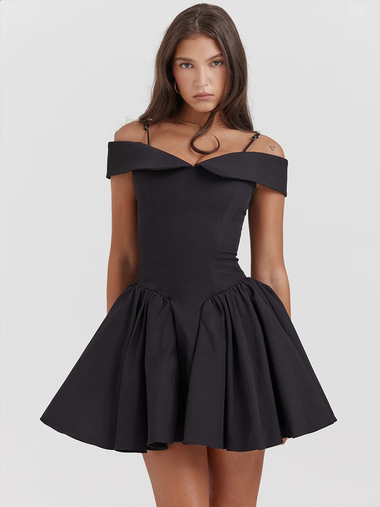 Avrilyan black backless pleated Pelated sexy womens clothing Robes elegant evening dress mini summer dress Vestidos 250411