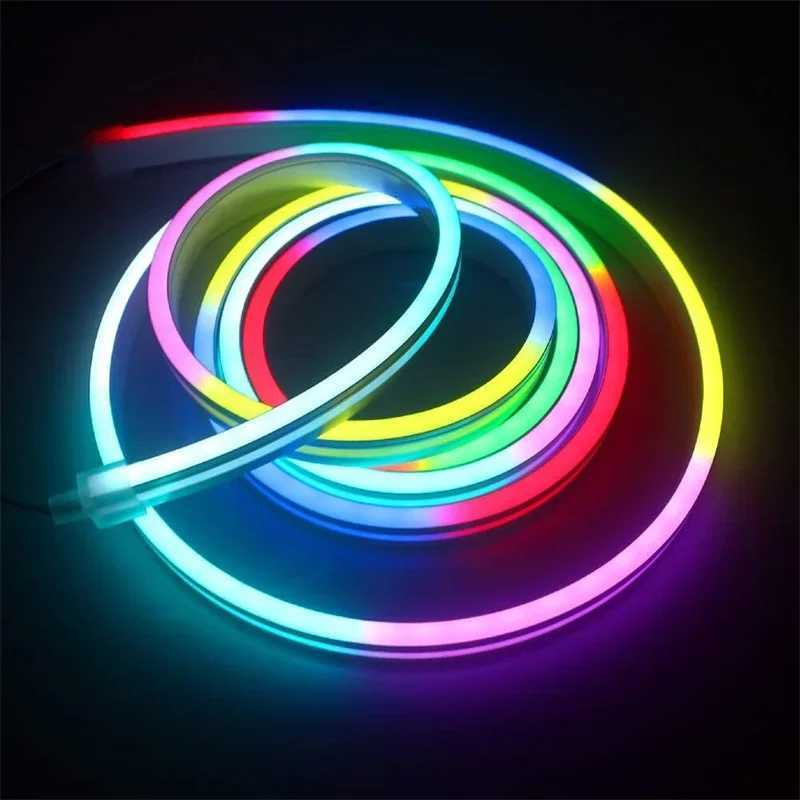TUYA Neon LED Strip Lights 5M/164ft Flexible Neon LED Lights work with Alexa Google Assistant WIFI RGBIC LED Strip For Home W251112