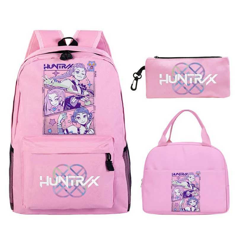 K-Pop Demon Hunters Backpack with Lunch Bag Rucksack Casual School Bags for Boys Girls Women Student Teenagers Backpack SetsW251113