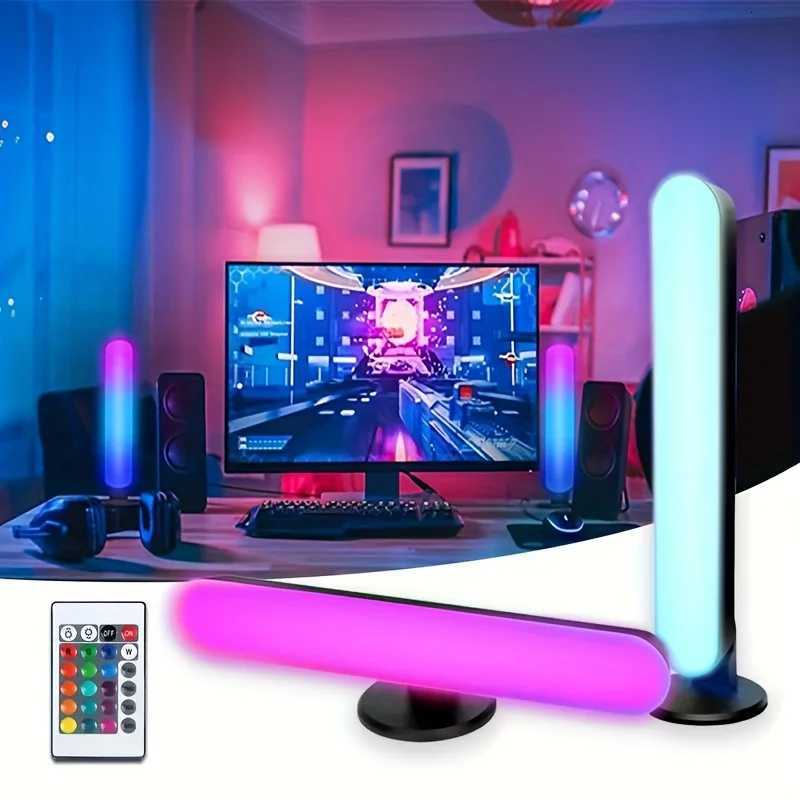 1/2pc LED Desktop Smart RGB Light Bars with Remote 16colors USB Plug Night Light for Gaming Desk Office Party TV Background Gift W251112