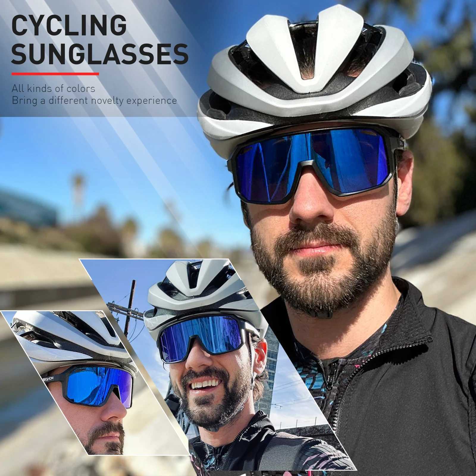 SCVCN New Cycling Glasses Bike Sunglasses Men UV400 Eyewear Outdoor Sports MTB Goggles Bicycle Women Riding Hiking SunglassesC250412
