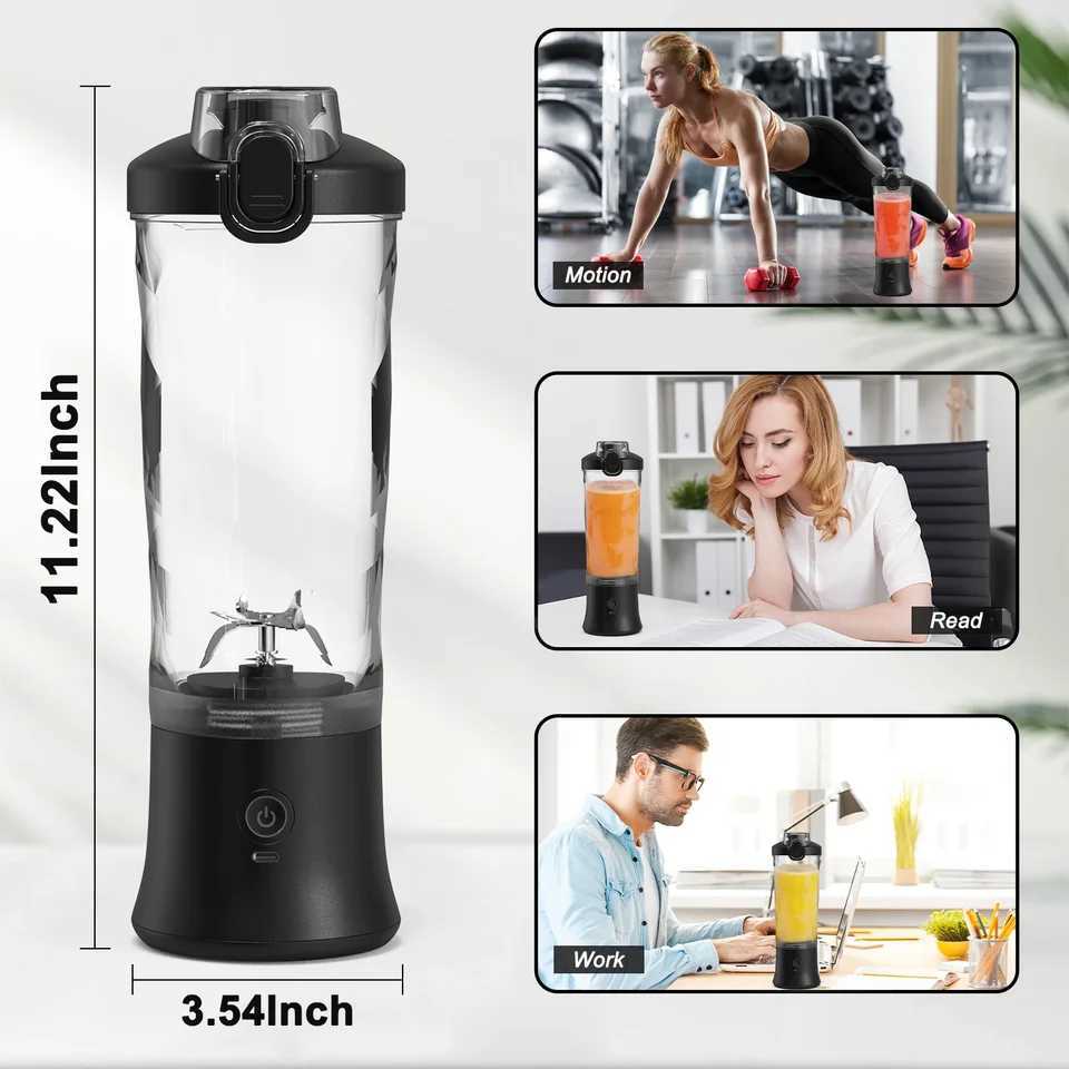 Portable Blender 600ML Electric Juicer Fruit Mixers 4000mAh USB Rechargeable Smoothie Mini Blender Personal Juicer C251113