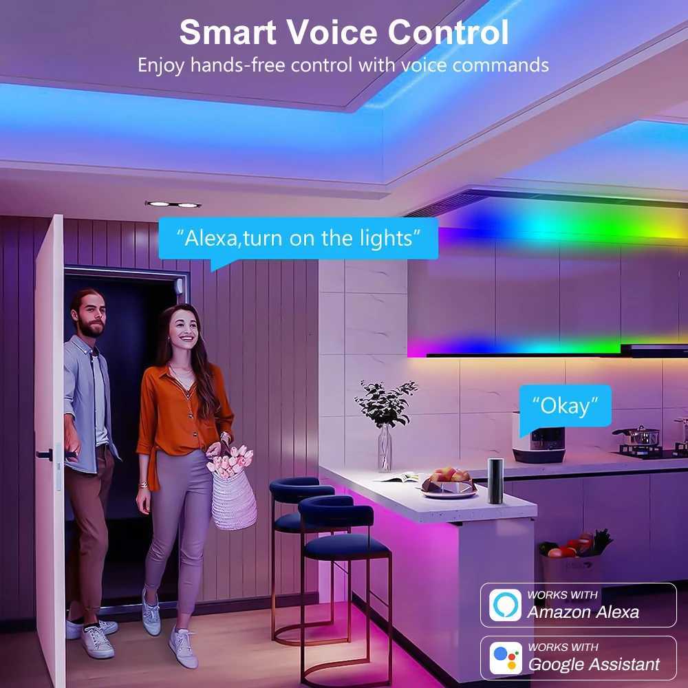 RGBWW Addressable COB LED Strip Light 24V RGBIC3000K LED Strip WiFi Tuya Dream Color SPI Light Strip RGBWIC LED Ribbon Light M251113