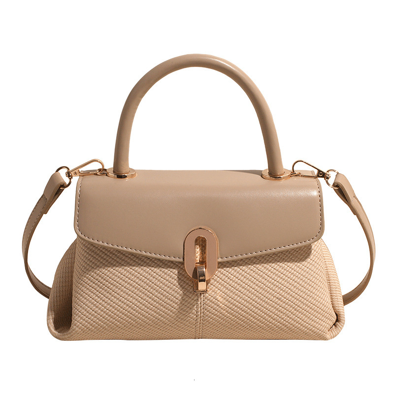 2025S Designer Women S Bag Texture Handheld New Women S Lychee Pattern Small Room Versatile Simple Single Shoulder Crossbody Bag