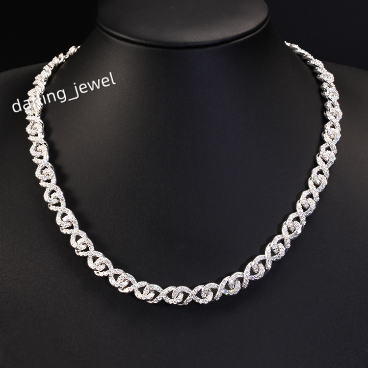 Fashion Chain 18k Gold Plated Silver 10mm Wide D Color VVS Moissanite Diamond Cuban Link Chain for Hiphop Life
