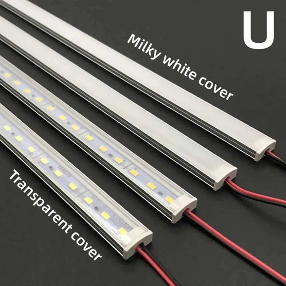 1-10 PCS LED rigid strip DC12V 50CM 20 inch SMD5730 36LEDs U/V-shaped flat LED aluminum channel rigid strip for indoor lighting W251112