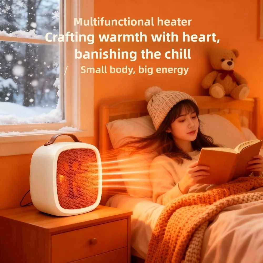 Portable Mini Heaters Household Desktop Mutes Fast Heating Warmer Fan 500W PTC-Ceramic Warm Air Heaters for Indoor Office Winter Y251113