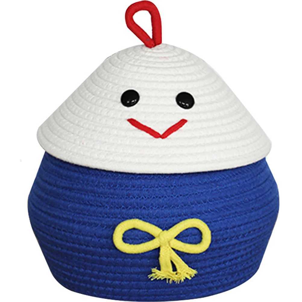 Storage Basket Cotton Rope Woven With Lid For Sundries Holder Books Sundries He Organizer Mtipose Basket Y251112