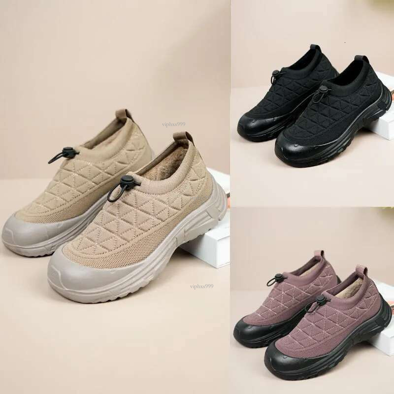 New Free Shipping Designer Shoes 2025 Autumn/winter Plush Thick Casual Flyknit Sports Soft Bottom Anti Slip Comfortable Lightweight Mom Shoes