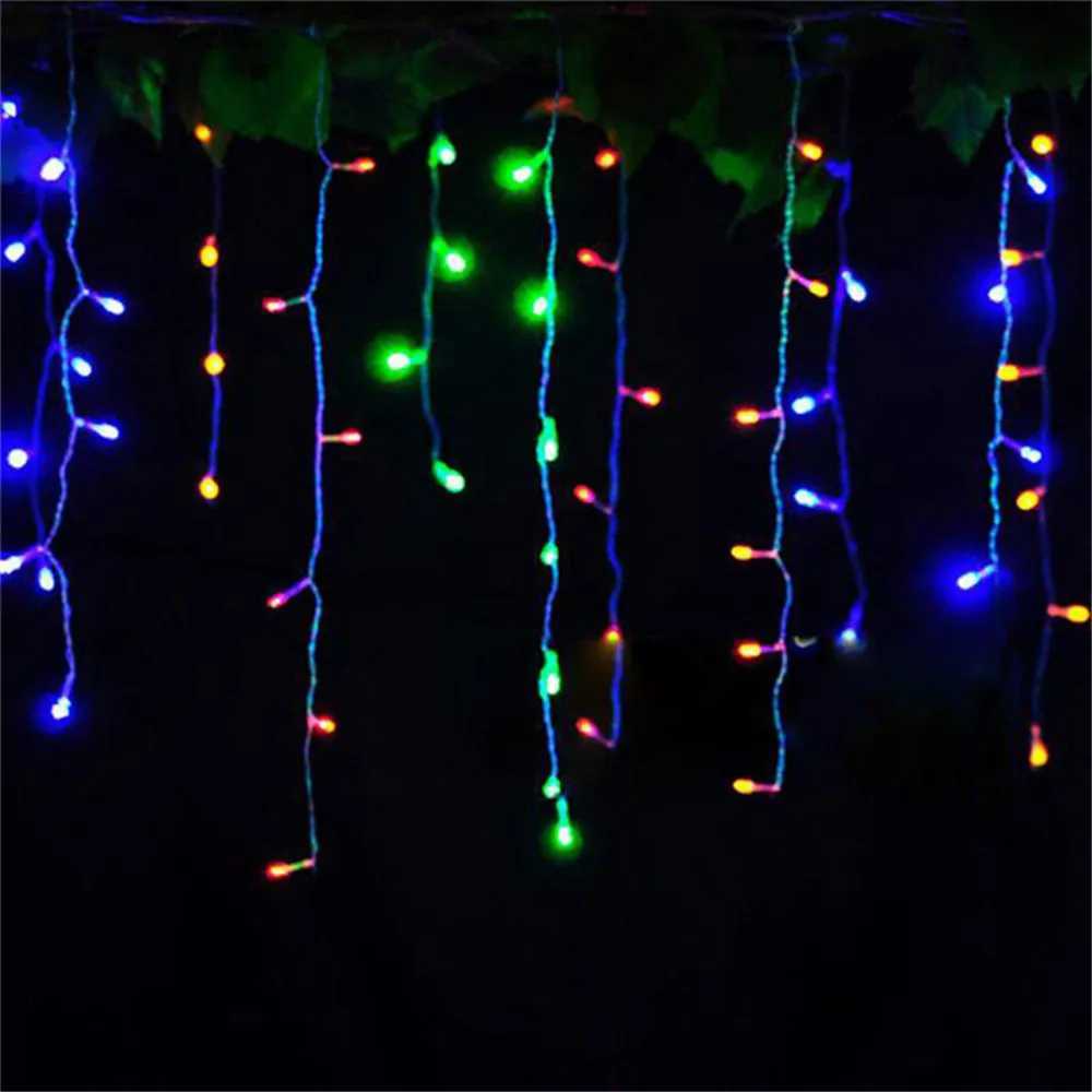 5M Christmas Garland LED Curtain Icicle String Lights Droop 04-06m AC 220V Garden Street Outdoor Decorative Holiday Light M251113
