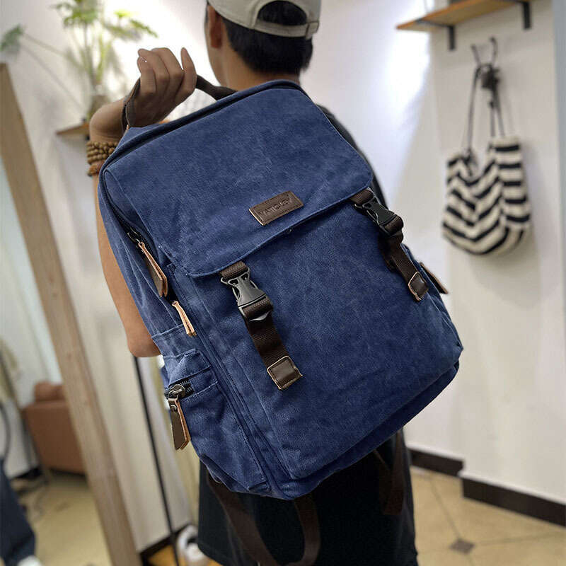 Backpack canvas bag, Korean version, backpack, handbag, large capacity casual men's travel bag