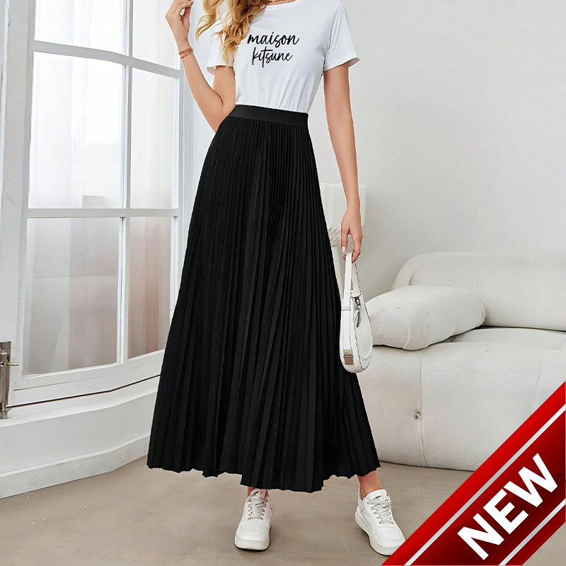 Skirt Half body Skirt 2025 New Elegant Hundred Fold Umbrella Skirt Polyester Skirt for Women