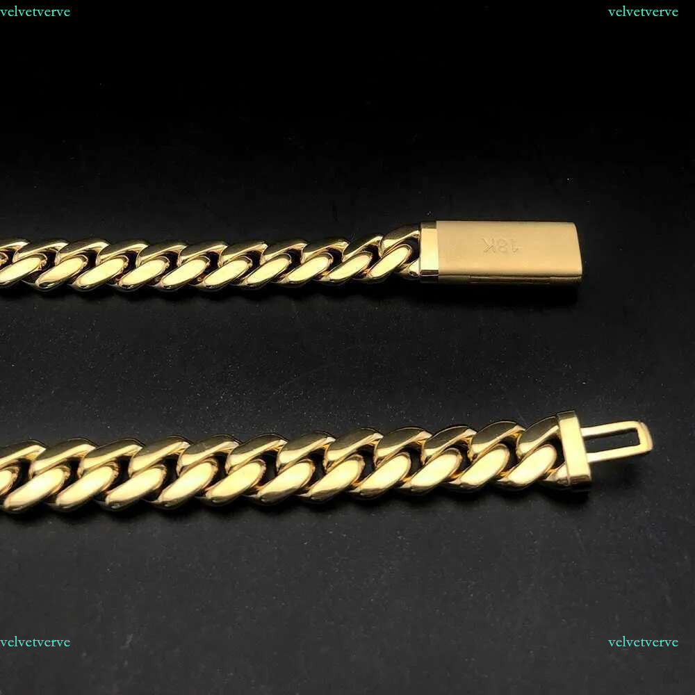 Factory Custom New Arrive 22 Inches 10mm Real S Sier 10k 14k Gold Miami Cuban k Chain Necklace for Women Men very nice