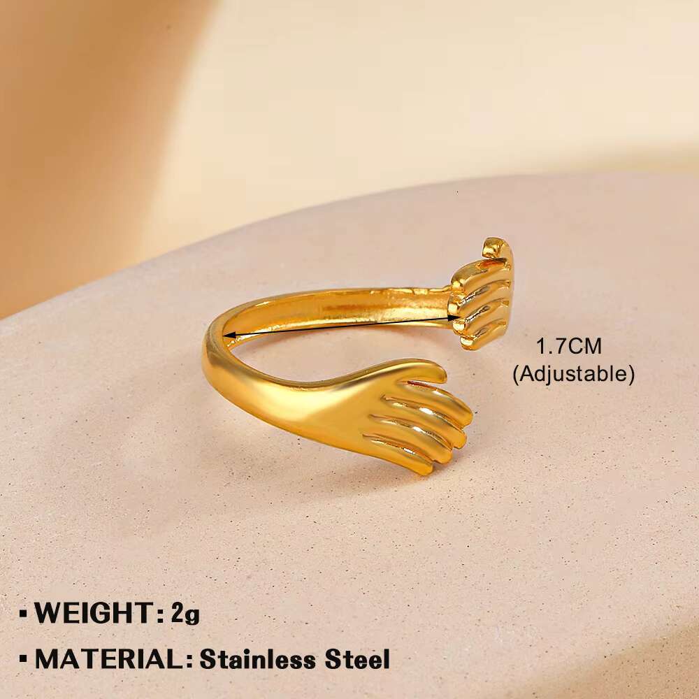 Trendy Hip Hop Stainless Steel Jewelry Personalized Jewelry Titanium Steel Hug Eternity Band Ring