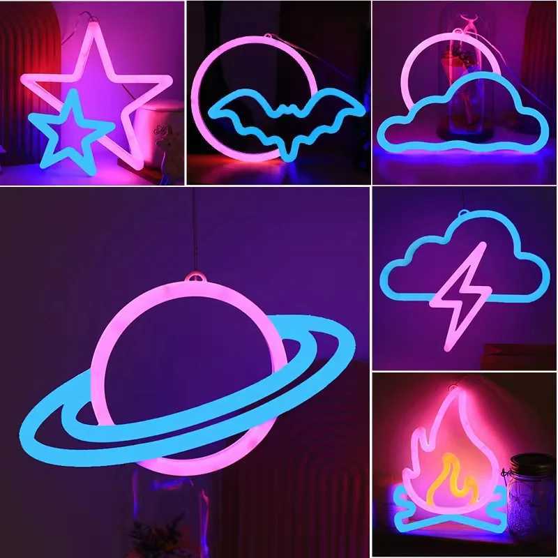Gamepad Fire Moon Star LED Bright Neon Light Night Sign Modeling Lamp Room Wall Art Decoration Wholesale Xmas Birthday Wedding M251113