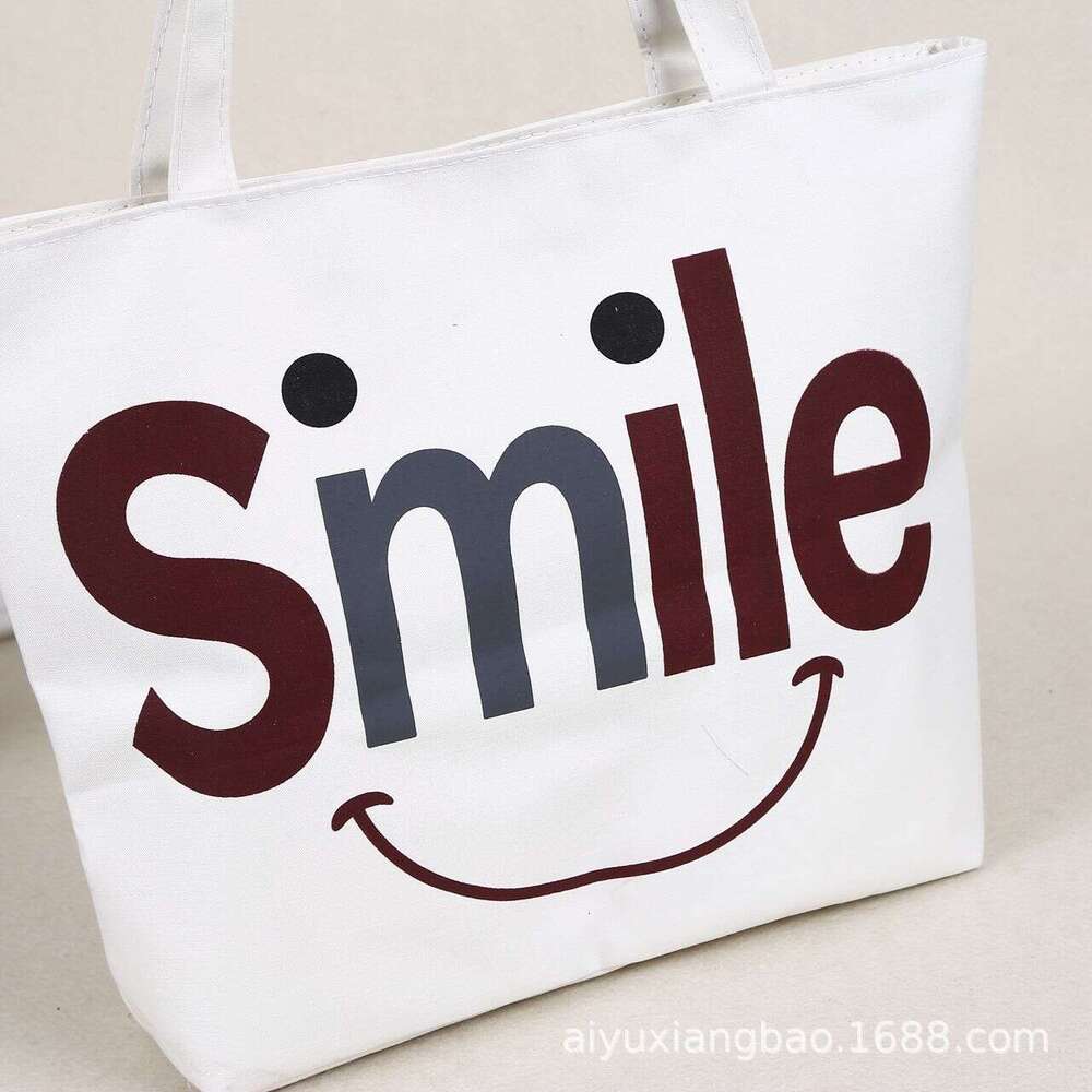 Ladies' handbag, student canvas Korean printed single shoulder tote minimalist crossbody bag, bags