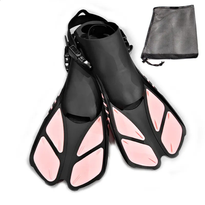 Professional Adjustable Anti Slip Swimming Fins Adult Men Women Snorkel Foot Flippers Diving Fins Water Sports Beach Shoes 250411