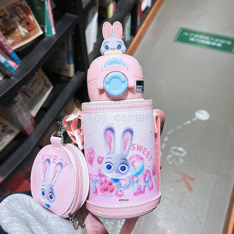 Disney Cartoon Zootopia Judy Nick Insulated Cup 316 Stainless Steel Tumbler Double lid Childrens Thermos Cup With Cover Straw H251203