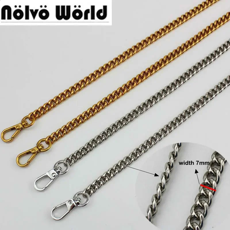 10pcs high-grade 120cm 3color 7mm wide bag with chain pure handle pure metal strap replacement handbag with bag parts 250411