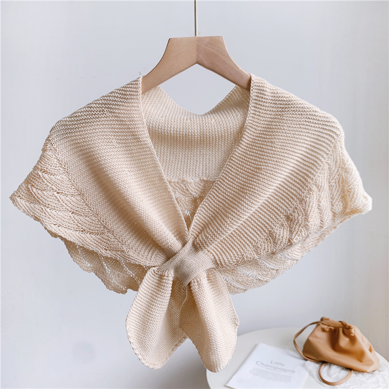 K380 Fishtail pattern small shawl outer wear celebrity style spring and summer cervical vertebrae protection knitted air-conditioned room mermaid shou