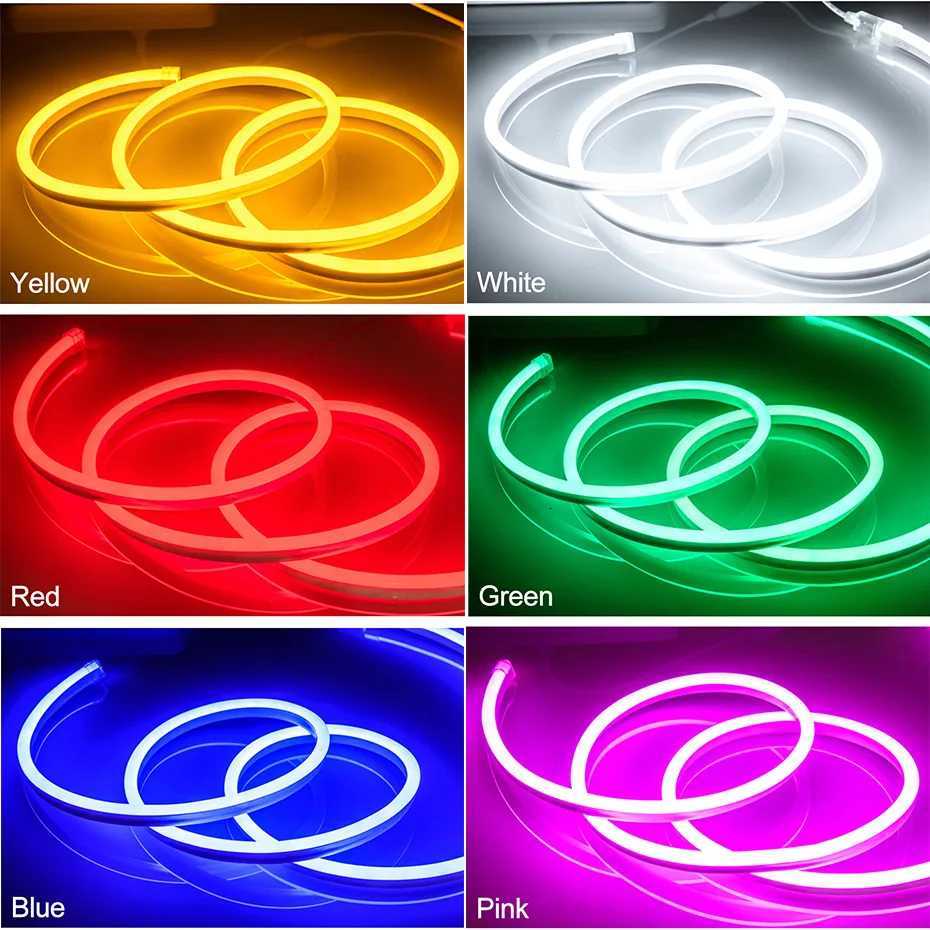 220V EU LED Neon Strip Light 2835 120LED/m Waterproof Ribbon Tape Dimmer Remote Led Strip Light Bluetooth Tuya WiFi Smart Life W251112