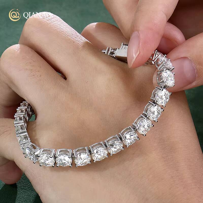 Diamond 5MM 925 Silver Tennis Chain Bracelet for Men or Women Fashion Jewelry New Clasp Moissanite Tennis Chain Bracelet