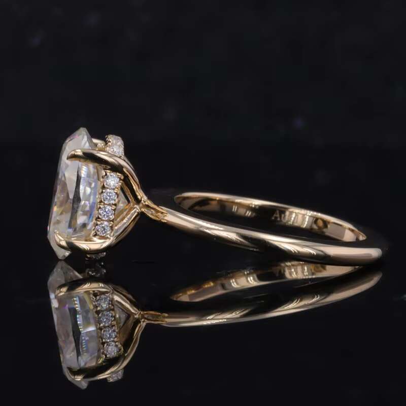 10k 14k Gold D Color Oval Heart arrow Cut 7x10mm Loose Moissanite Gemstone Engagement Ring