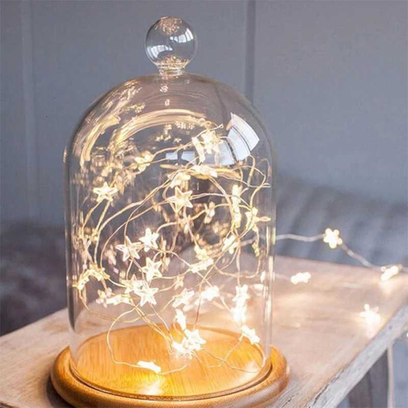 2m/4m/5m Christmas STARS Fairy Lights for Bedroom String Battery Powered Adapter Lights Garland Wedding Party Decoration Holiday M251113