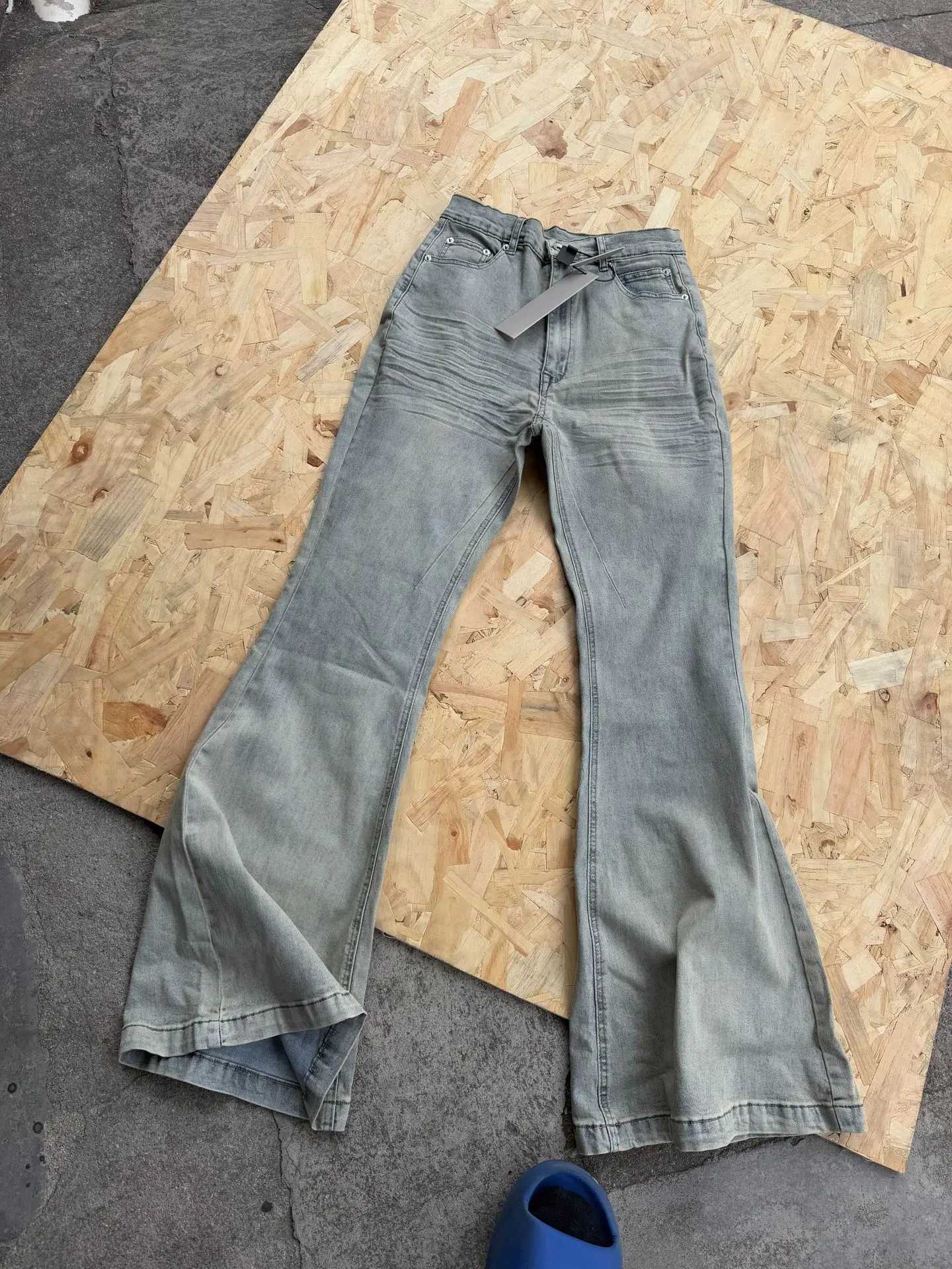 Men's Jeans New Rick Washed Blue Zipper Pocket Fit slim fit PANT Cotton Pants Comfort Casual Jeans Free shipping Men's Clothing