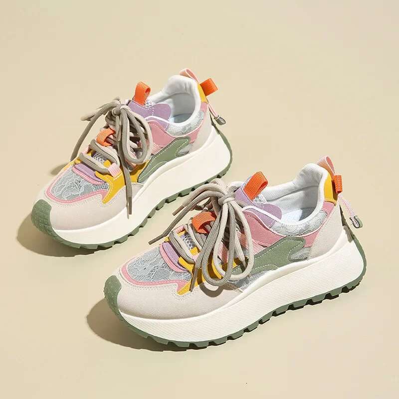 2025 Summer New Lightweight Anti slip Sports Breathable Thick soled Sneakers Designer Fashionable Women's Casual Comfortable Shoes