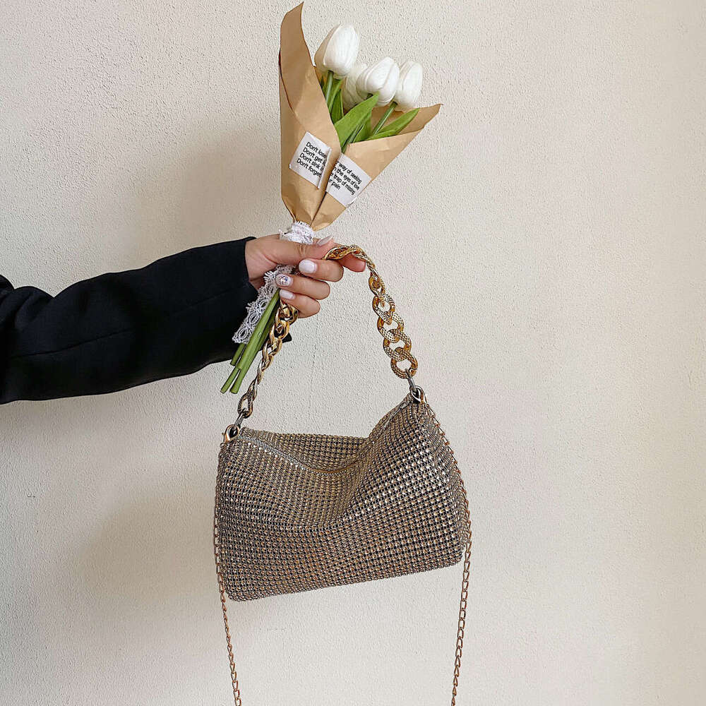 Bag, women's dinner 2025 early spring new popular fashion bright diamond niche crossbody bag, handbag