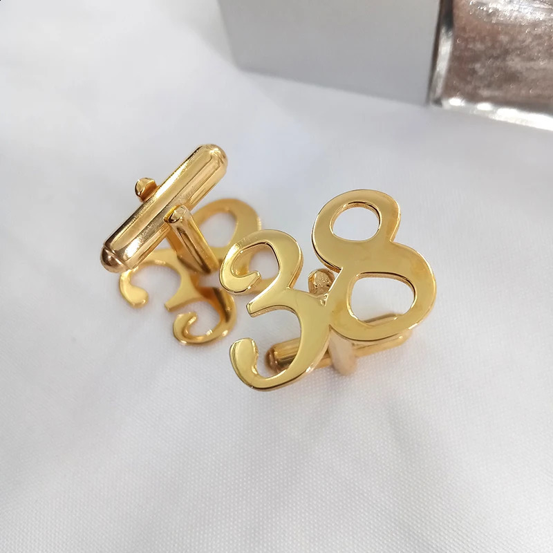 Wholesale customization date number cufflinks personalized annual letter cufflinks for men 925 sterling silver jewelry wedding beauty gifts 250409