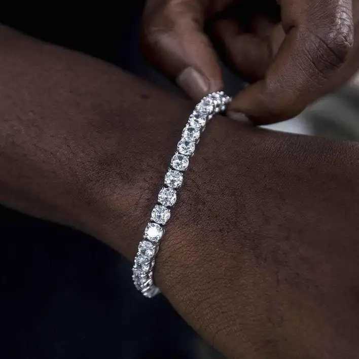 Luxury Crystal Tennis Bracelet Hip Hop Bracelet for Men Homme Trendy Punk Zirconia Couple Chain on The Hand Streetwear JewelryC250411