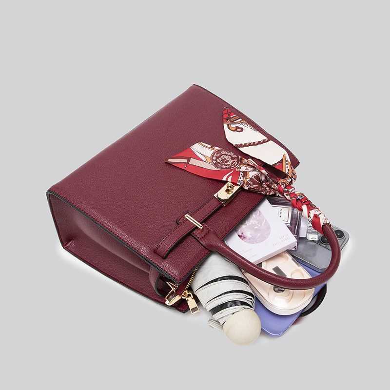 Show 2025 Handbag with Scarf Decor and Metal Clasp High Quality for Evening Parties BanquetsW251112