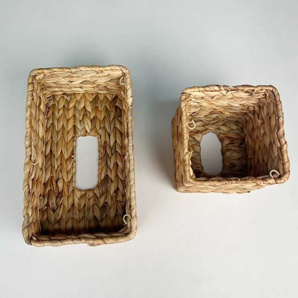 Straw Woven Tissue Box Cover Natural Decorative Tissue Box Household Environmental Protection Dryer Sheets Holder Y251112