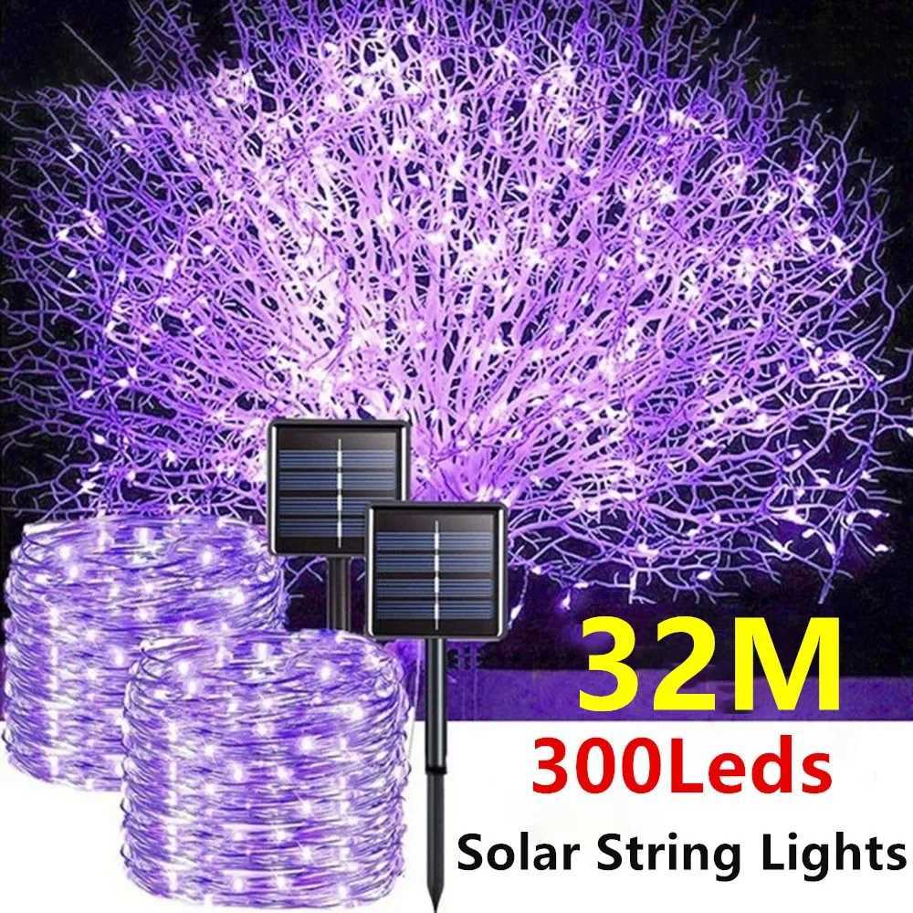 Outdoor LED Solar Fairy String Lights Waterproof Garden Decoration Garland 8Modes Copper Wire Light For Street Patio Christmas M251113