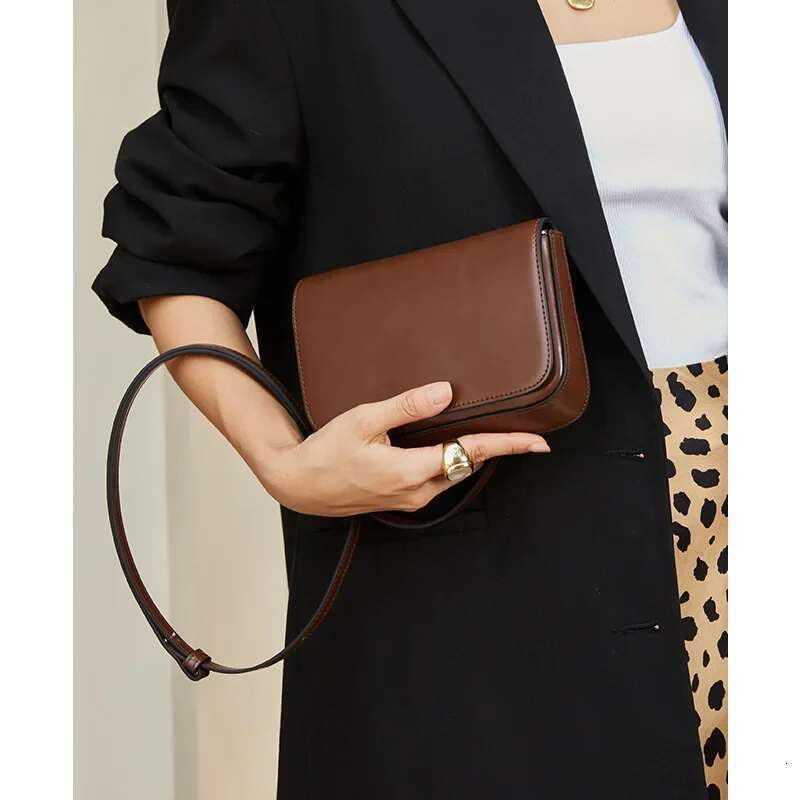 Genuine Leather Women Small Square Retro Handbags High Quality Ladies Phone Bag Solid Color Shoulder Messenger Bags