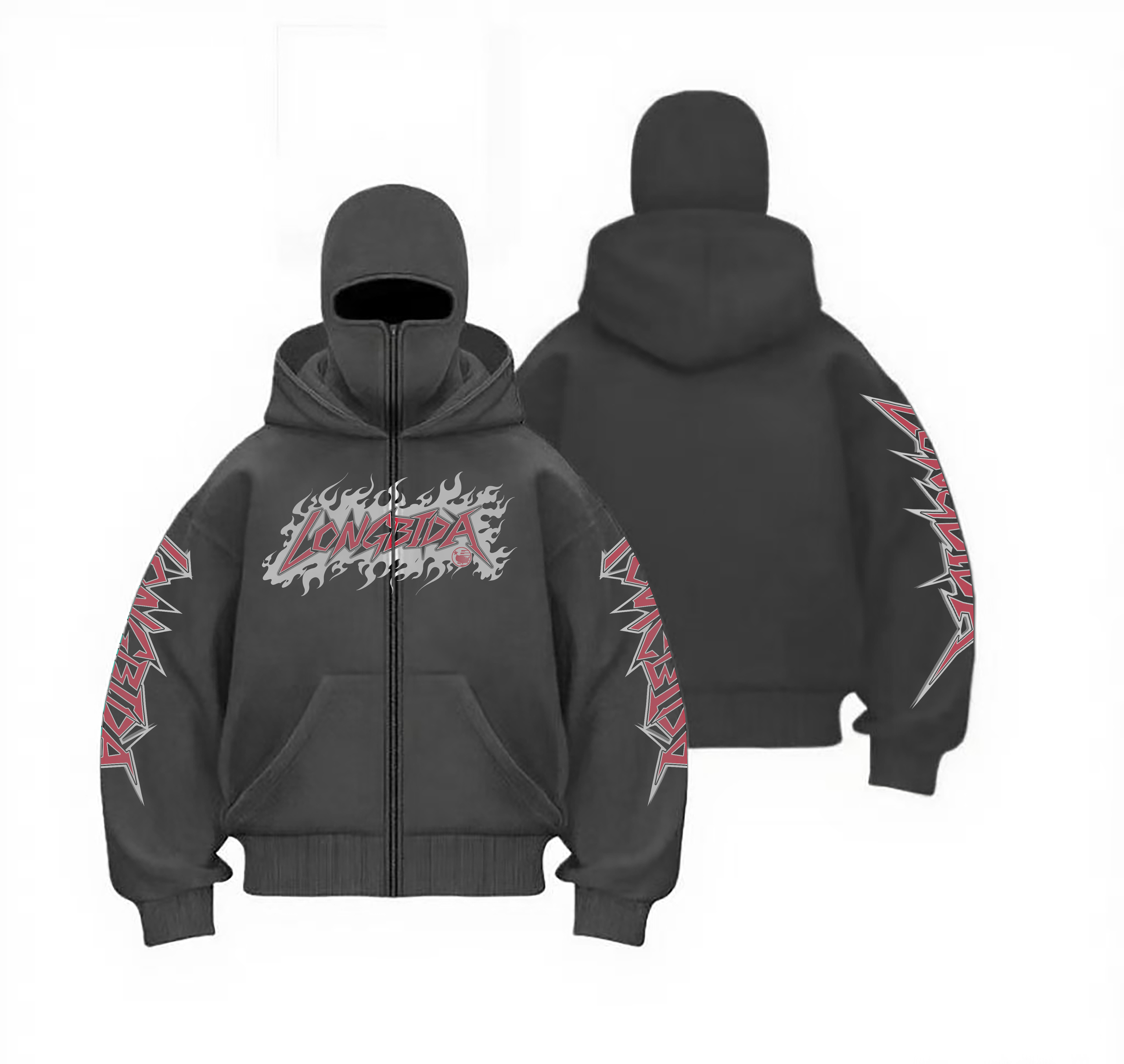 Designer Men's Hoodies Autumn and Winter Double Hat Hooded Sweatshirt Men's Zipper Style Masked Sweatshirt Sports Casual Loose Jacket S-3XL