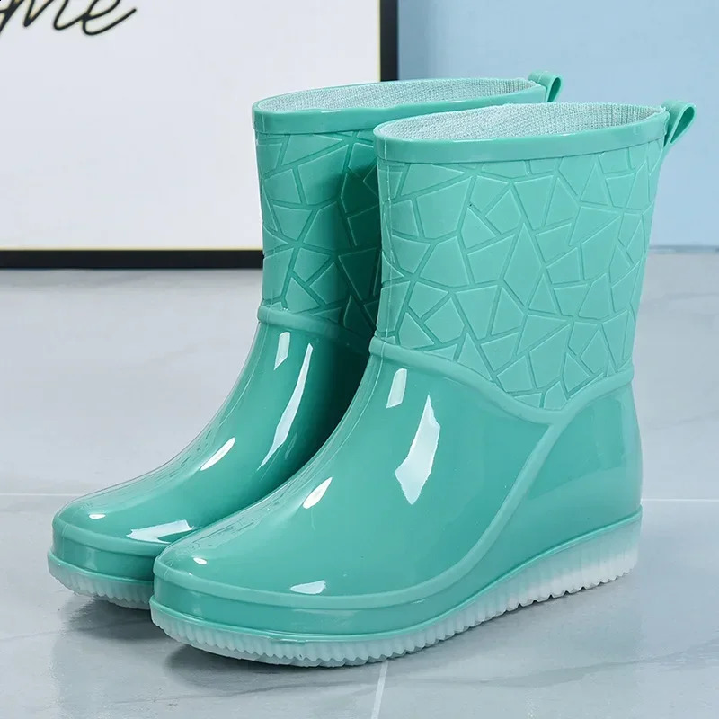 Botas Mujer Womens Boots Outdoor Women Rain Boots Four Seasons Non-slip Wear-resistant Ladies Waterproof Shoes 250410