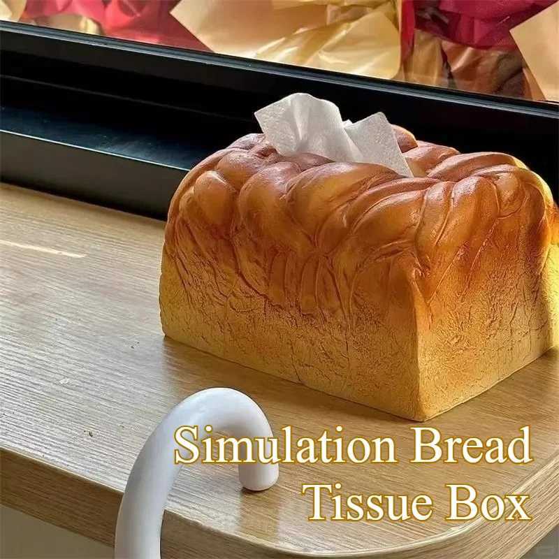 Simation Bread Tissue Box Butter Toast Shape Paper Storage Box He Off Drawer Napkin Box Cute Car Tissue Box 18119CM Y251112