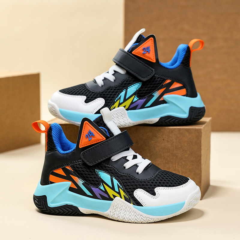 Free shipping designer basketball shoe children's shoes black Orange blue gray comfortable breathable wear-resisting outdoor sport shoe classics