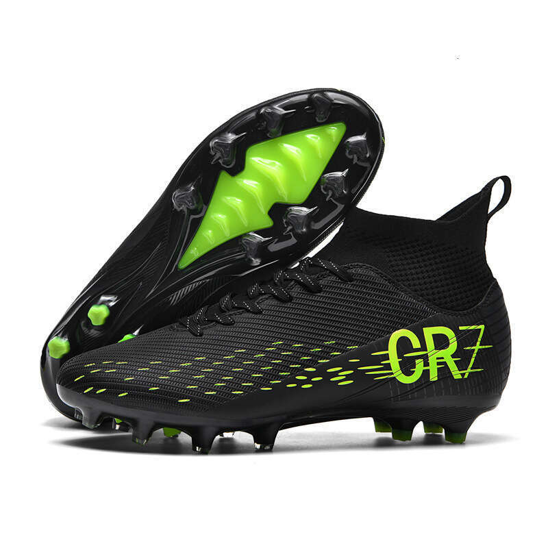Cross-Border High-Top Football TF Turf Adult Artificial Grass AG Cleats Leather Soccer for Men Youth Students Sports Training Shoes