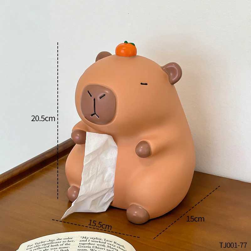 Cartoon Cute Capibala Tissue Box He Living Ro Desktop Paper Box Storage Decoration and Ornaments Y251112