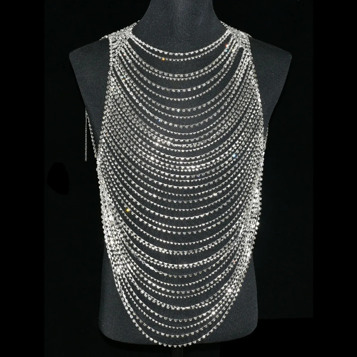 Fashionable shiny mens body chain underwear with rhinestones banquet stage performance party clothing accessories 250408