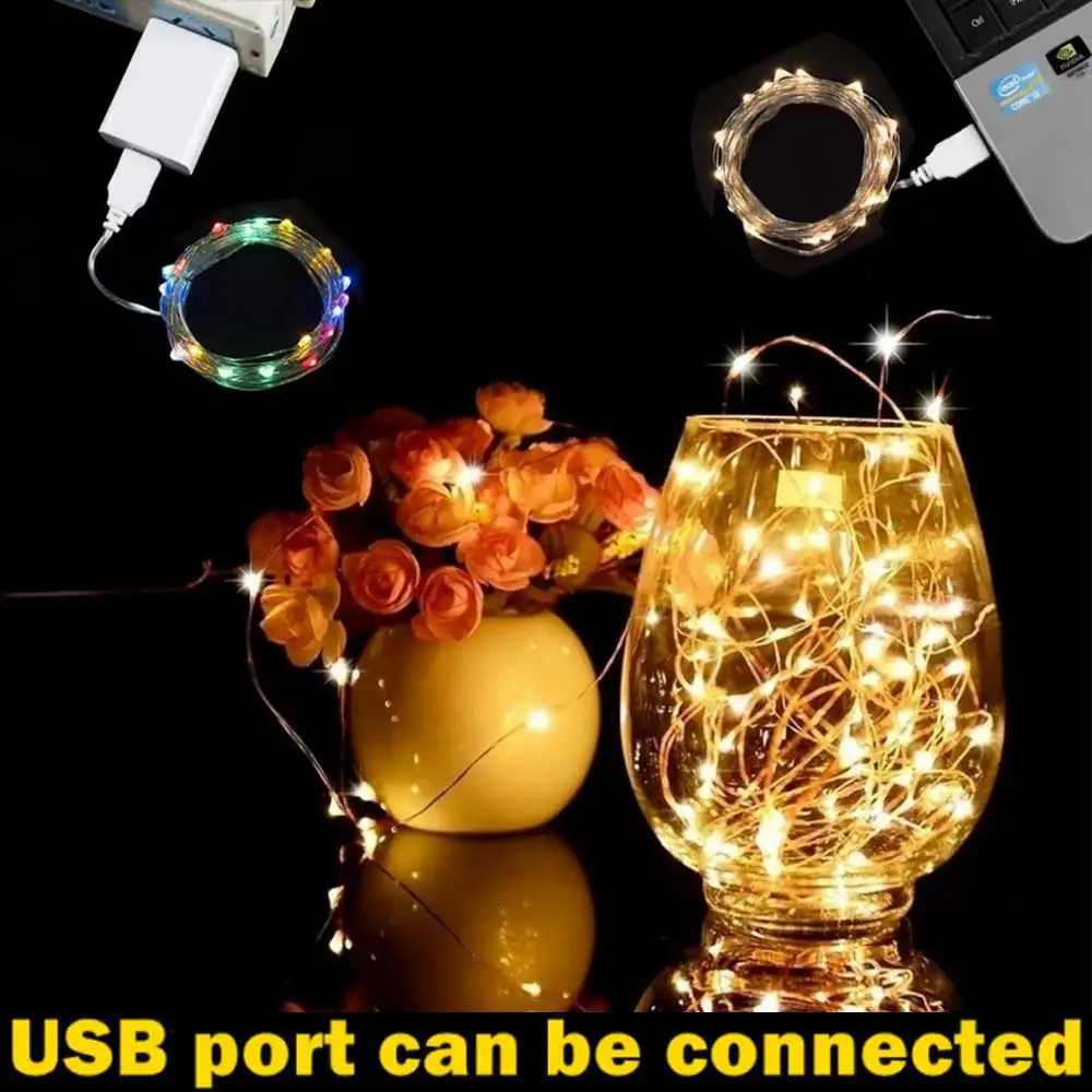 USB LED String Lights Copper Silver Wire Garland Light 5/10/20M Waterproof Fairy Lights For Christmas Wedding Party Decoration W251112