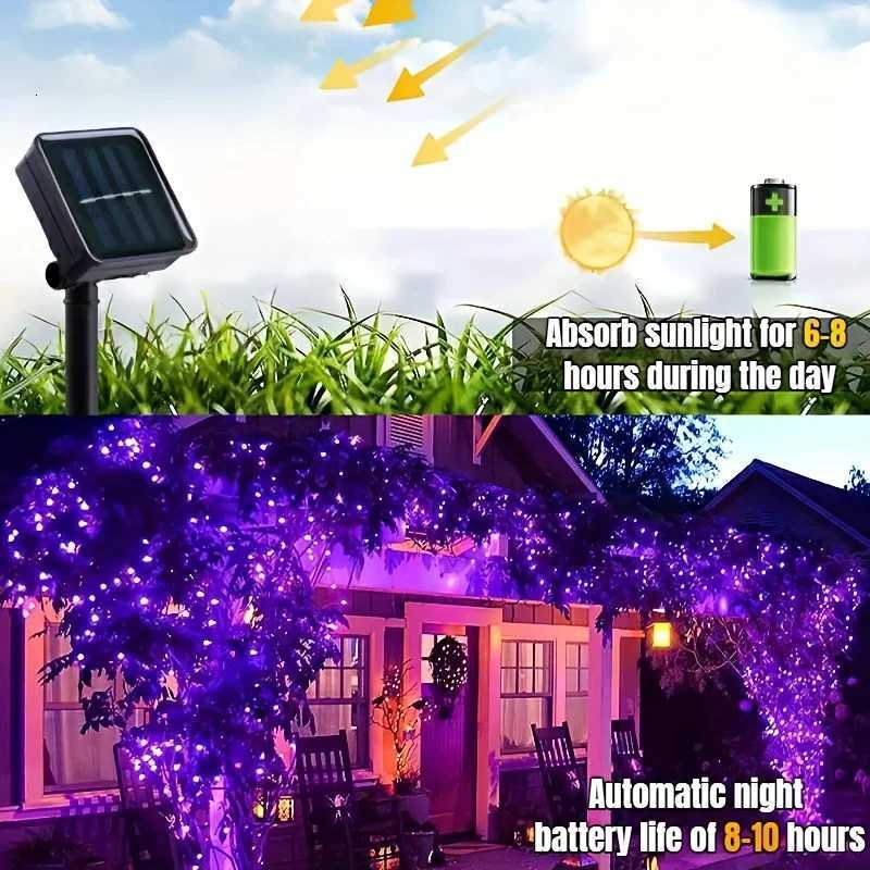 LED Solar String Lights Solar Powered with 8 Modes Waterproof Fairy Lights for Christmas Patio Garden Tree Party Yard Decoration M251113