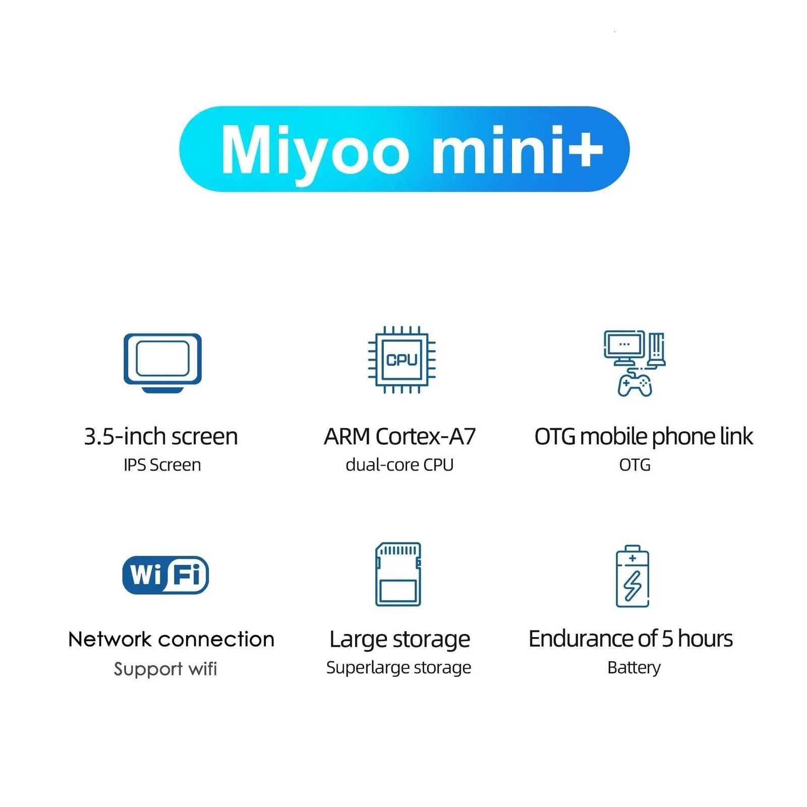 MIYOO Mini Plus Portable Retro Handheld Game Console V2 Mini I Screen Classic Video Game Console Linux System Childrens Gift X260525