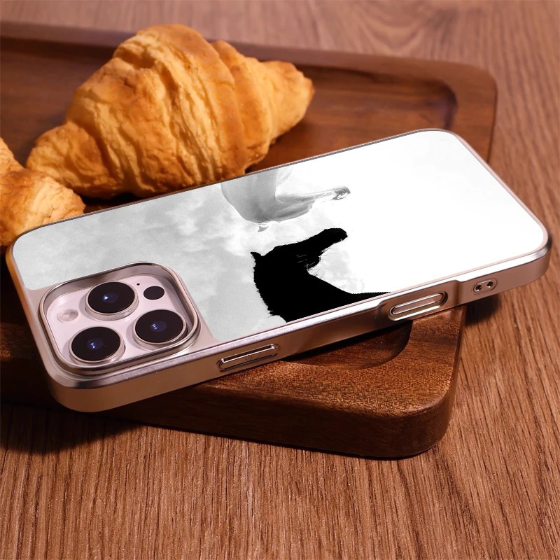 Black and White Horse Phone Case Compatible with iPhone 17 Pro Max Case iPhone 16 Matte PC 15 Personalized 14 Large Hole 13 Hard